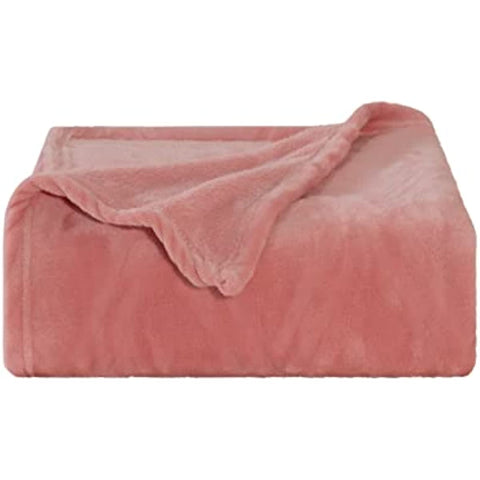 Throw Blanket Super Soft Cozy Lightweight Flannel Fleece Blankets for Bed, Sofa, Couch, Living Room All Seasons - Pink, 50x60in