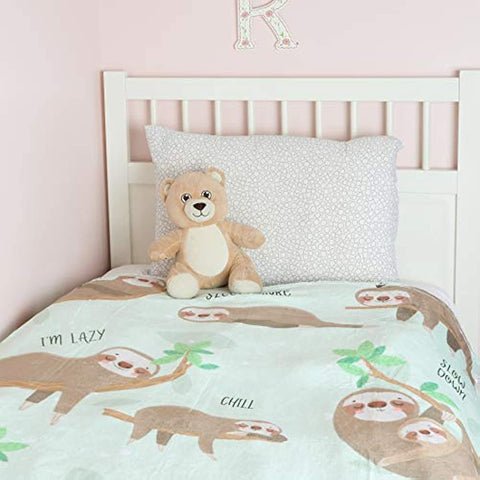 Sloth Throw Blanket, Adorable Super-Soft Extra-Large Sloth Blanket for Girls, Women, Teens, Kids, Baby, and Children, Cute Fleece Sloth Blanket (50in x 60in) Warm and Cozy Throw for Bed Crib or Couch
