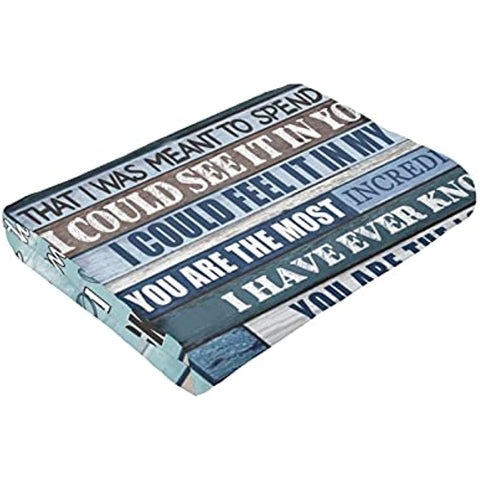To My Husband Blanket from Wife Throw Letter Blankets for Couch Sofa Bed Warm Flannel Positive Encourage Throws Anniversary Birthday 50X60 Inch