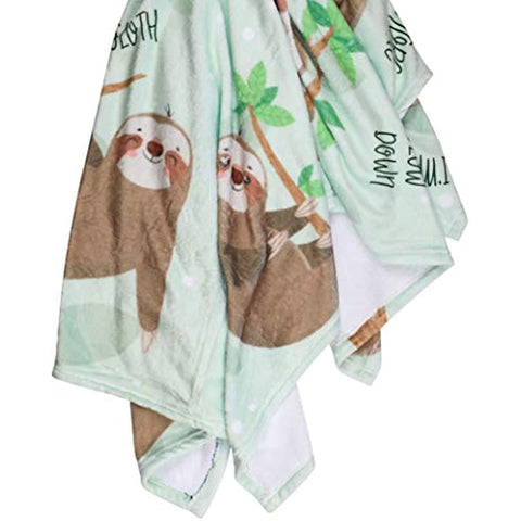Sloth Throw Blanket, Adorable Super-Soft Extra-Large Sloth Blanket for Girls, Women, Teens, Kids, Baby, and Children, Cute Fleece Sloth Blanket (50in x 60in) Warm and Cozy Throw for Bed Crib or Couch