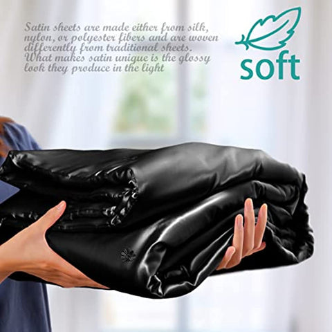 Throw Blanket Black Satin Blankets 50x60 Inches(with Small Flowers), Cooling & Silky Throw Blanket Wrinkle-Free Cable Knit Throw Blanket for Coush Sofa Bed Outdoor
