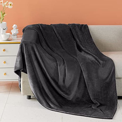 Fleece Throw Blanket for Couch Sofa or Bed Throw Size, Soft Fuzzy Plush Blanket, Luxury Flannel Lap Blanket, Super Cozy and Comfy for All Seasons (Graphite, 50" x 60")