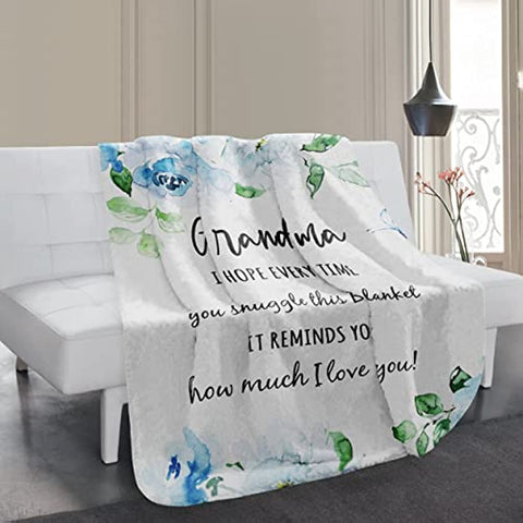 Grandma Gifts Blanket, Gifts for Grandma Throw Blanket 60"x 50", Grandma Birthday Gifts, Great Grandma Gifts from Grandchildren, Best Grandma Gift Ideas, Birthday Gifts for Grandmother
