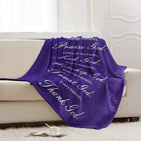 Inspirational Blanket, Get Well Gifts for Women&Men, Cancer Sympathy Healing Blankets,Christian Religious Gift for Women Spiritual Gift Birthday Gifts for Women 50x60inch