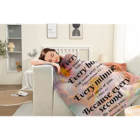 Christian Gifts for Women, Religious Gifts for Women Bible Blanket with Inspirational Thoughts and Prayers-Scripture Blanket Catholic Gifts Birthday Gifts Spiritual Gifts for Women 40"X 50"