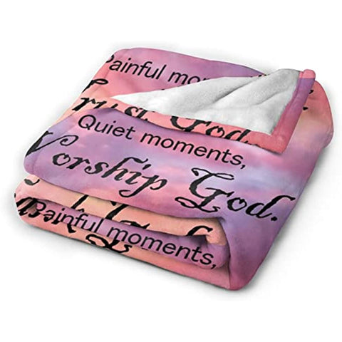 Bible Blanket Christian Gifts for Women, Religious Blanket with Inspirational Verse Thoughts and Prayers-Scripture Blanket Catholic Gifts Birthday Gifts Spiritual Gifts for Women