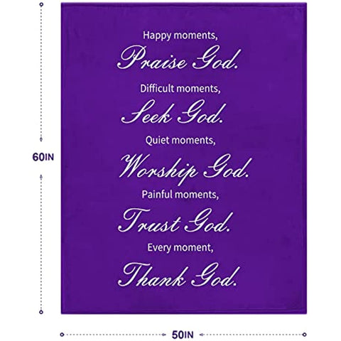 Inspirational Blanket, Get Well Gifts for Women&Men, Cancer Sympathy Healing Blankets,Christian Religious Gift for Women Spiritual Gift Birthday Gifts for Women 50x60inch