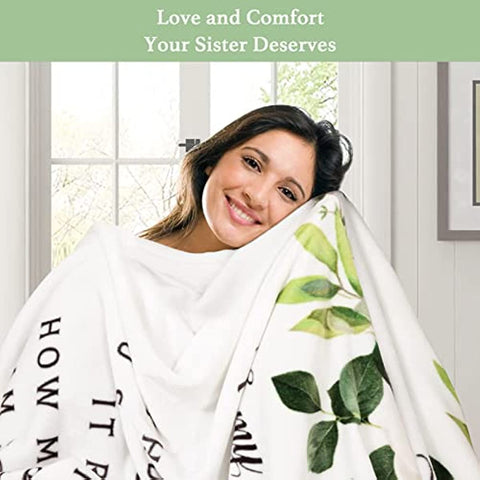 For Sister, Sister Gifts Blanket, Sister Birthday Gifts from Sister, Brother, Unique Birthday Gifts for Sister from Sister, Sister, Sister Birthday Gifts Soft Throw Blanket 60"x50"