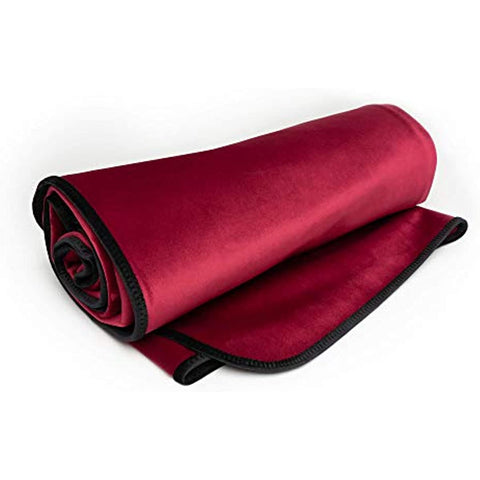 Waterproof Throw Blanket | Protector for People and Pets | Leak Proof Moisture Barrier - Regular Size, Micro-Velvet Red