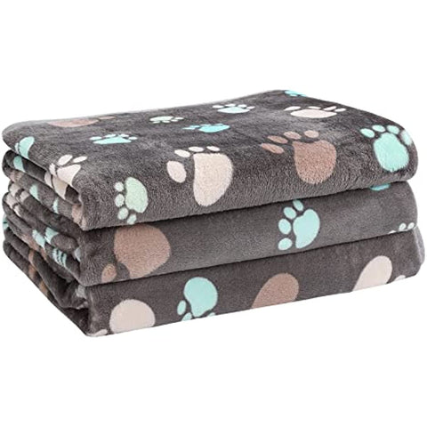3 Pack Dog Blanket Soft Warm Flannel Cat Blanket, Great Pet Throw for Cats,Puppy,Small Medium Large Dog, 30 x 20 Inches