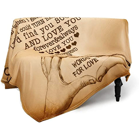 Gifts for Girlfriend to My Girlfriend Blanket Anniversary Romantic Gifts for her Best Birthday Gifts for Girlfriend from Boyfriend I Love You Gifts for Women Healing Thoughts Fleece Blanket 50"x60"