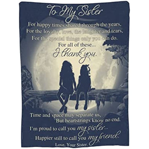 Fleece Blanket to My Sister Best Friend Bestie Printed Quilts Blanket Positive Encourage Flannel Blanket Gifts (40 * 50 inch,2)
