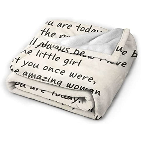 Fleece Blanket to My Daughter Letter Printed Quilts Mom for Daughter's Air Mail Blanket Positive Encourage and Love Daughter's Flannel Blanket Gifts (40 * 50 inch,22)