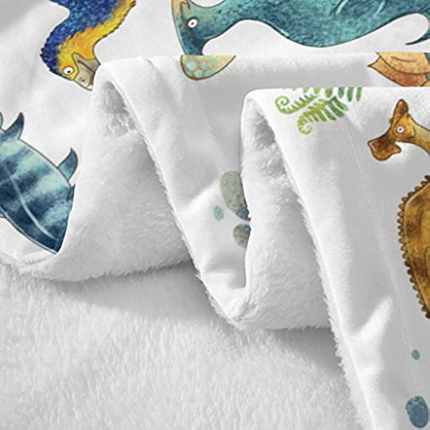 Dinosaur World Blanket Throw, Flannel Fleece Ultra-Soft Fluffy Throw Unisex Light Comfort Blanket for Couch, Sofa Living Room and Camping 40" x 50"