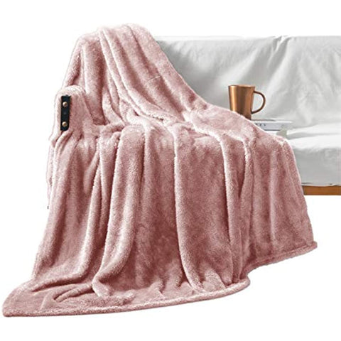 Plush Extra Large Fleece Throw Blanket for Couch,Bed and Sofa (50x70 inches, Dusty Pink) Soft, Warm, Lightweight
