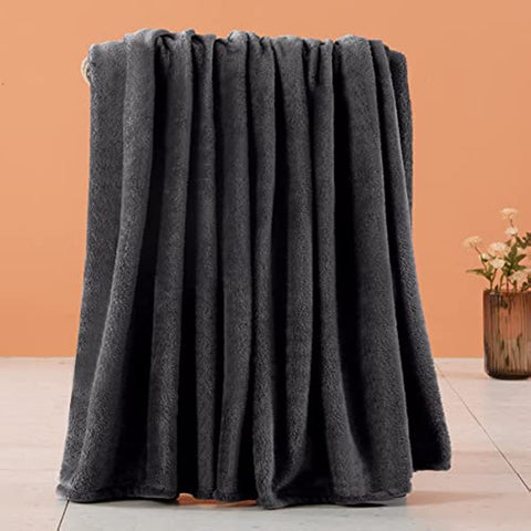 Fleece Throw Blanket for Couch Sofa or Bed Throw Size, Soft Fuzzy Plush Blanket, Luxury Flannel Lap Blanket, Super Cozy and Comfy for All Seasons (Graphite, 50" x 60")