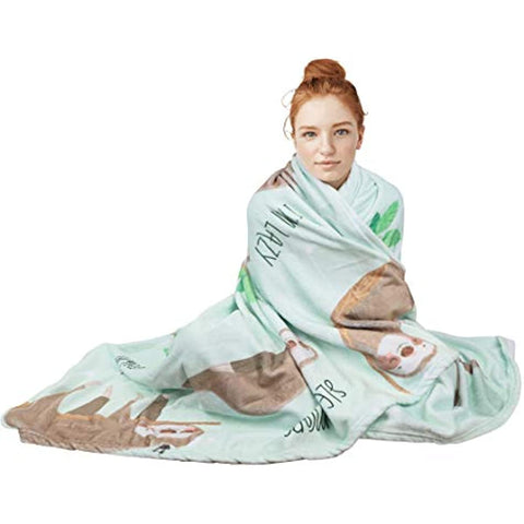 Sloth Throw Blanket, Adorable Super-Soft Extra-Large Sloth Blanket for Girls, Women, Teens, Kids, Baby, and Children, Cute Fleece Sloth Blanket (50in x 60in) Warm and Cozy Throw for Bed Crib or Couch