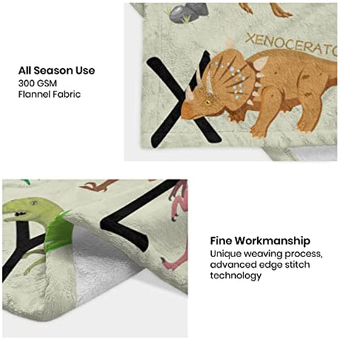 Dinosaur Blanket for Boys Girls Unique Dinosaur Gifts Soft Warm Cozy Fleece Kids Dinosaur Blankets All Season Dino Throw Blankets for Sofa Couch Bed Dinosaur Room Decor Blankets for Kids 60"x50"