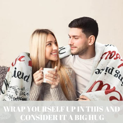 To My Girlfriend Blanket Girlfriend Gifts I Love You Blessing Sweet Sayings Quote Throw Blankets Birthday Gifts for Her Anniversary Soft Blankets for Bed Sofa and Couch 60x50 inch