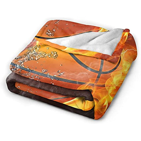 Cool Basketball Fun Ball Throw Blanket Super Soft Warm Bed Blankets Boy Bedding for Couch Bedroom Sofa Office Car, All Season Cozy Flannel Plush Blanket for Girls Boys Adults, 50"X40"