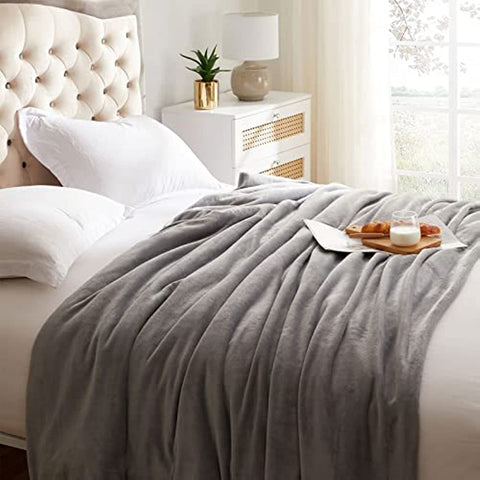 Fleece Blanket Throw Size Grey Lightweight Super Soft Cozy Luxury Bed Blanket Microfiber Factory Shop