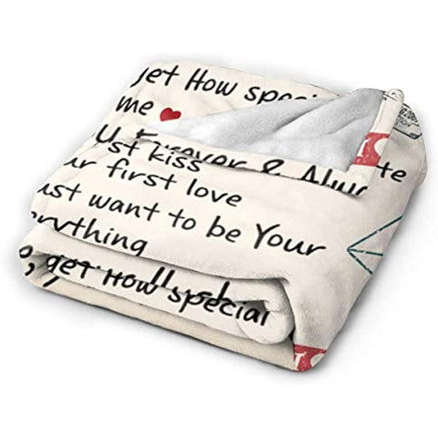 Fleece Blanket Love Letter to My Wife from Husband Ultra-Soft Micro Light Weight Warm Bed Throw Blanket (to My Wife, 60"x50")
