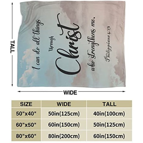 Christian Gifts for Women, Inspirational Bible Verse Blanket Soft Lightweight Religious Healing Warm Blanket for Women 40x50in