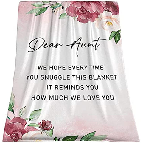 Aunt Gifts from Niece, Birthday Gifts for Aunt Blanket Auntie Gifts from Niece or Nephew Throws Blanket 50" x 60"