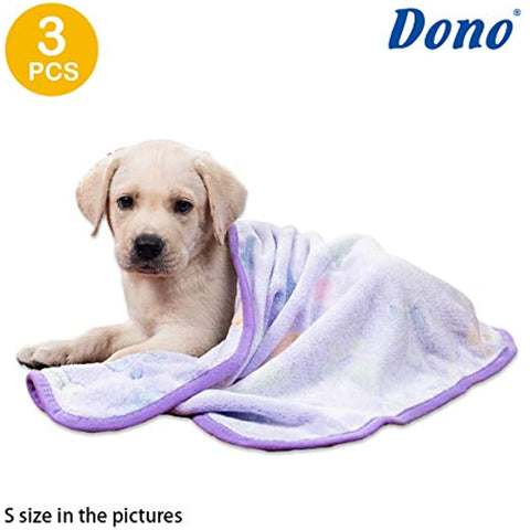 1 Pack 3 Dog Blankets, Soft Fluffy Fleece Pet Blanket Warm Sleep Mat Paw Print Design Puppy Kitten Throw Blanket Doggy Mat, Blanket for Dogs