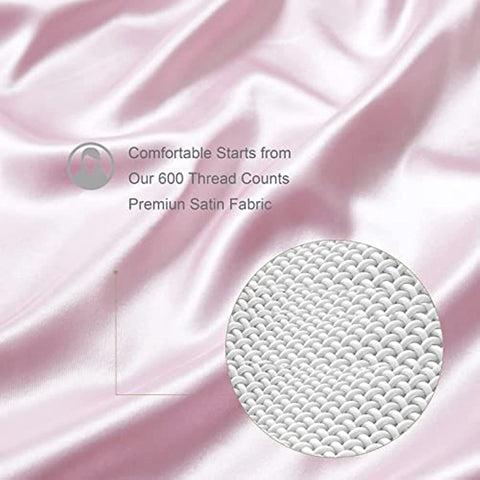 Silk Throw Blanket - Pink Cooling Packable Satin Blanket for Couch, Bed, Camping, Outdoor, Travel, Car - Super Soft Lightweight Cozy Blanket(50'' x 60'', Pink)
