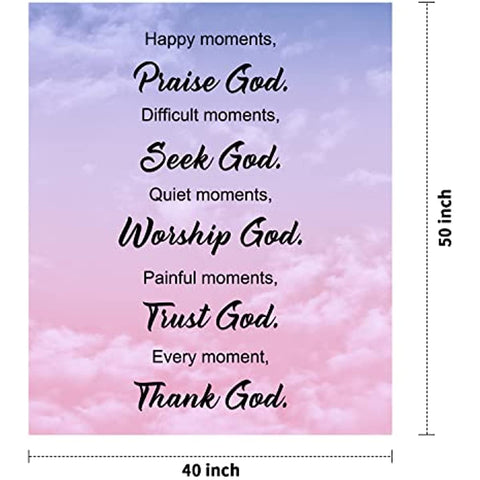 Bible Verse Blanket Christian Gifts for Women, Religious Gifts Healing Throw Blanket with Inspirational Thoughts and Prayers, Soft Fleece Blanket Birthday for Women 40"X50"