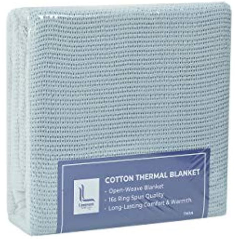 Textile Supply Leno Weave Ice Grey Blanket, Queen 100% Cotton, Lightweight, Warm, Extra-Fluffy, Premium and Durable Soft & Cozy Bed Blanket for Bed, Couch, Sofa Throw for All Season