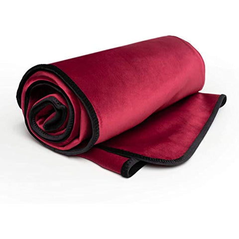 Waterproof Throw Blanket | Protector for People and Pets | Leak Proof Moisture Barrier - Regular Size, Micro-Velvet Red