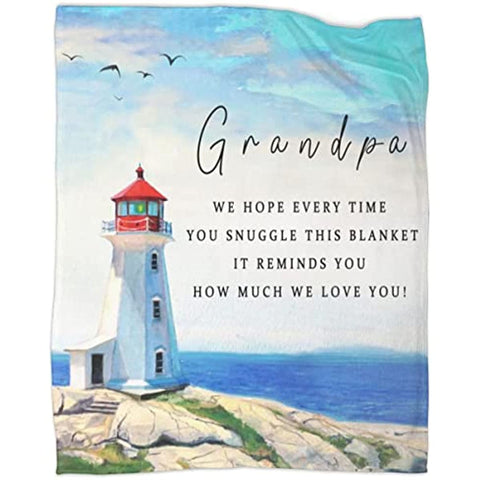 to My Grandpa Blankets from Grandkids Birthday Gifts for Grandpa from Granddaughter Blankets and Throws, Ultra Soft Quilt Flannel Fleece Bed Blankets 50" 60"