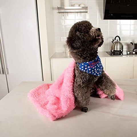 Fluffy Fleece Dog Blankets, Warm Soft Fuzzy Pets Blankets for Puppy, Small, Medium, Large Dogs and Cats, Plush Pet Throws for Bed, Couch, Sofa, Travel (24x29 Inch, Pink)
