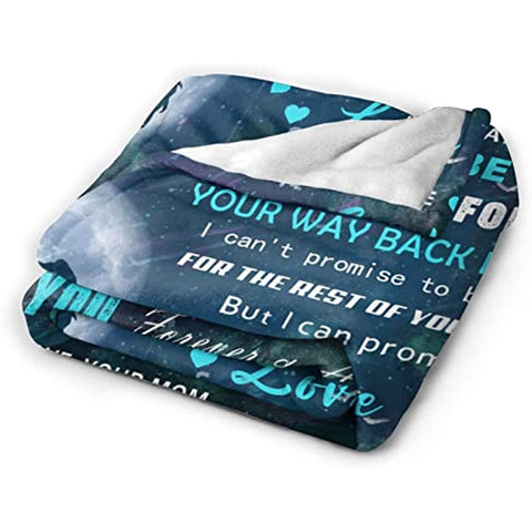 Son Blanket from Mom, Mothers Day to My Son Gifts Blanket-Birthday Graduation Gifts for Son Throw Blanket 60"x50" -Gifts for Son from Mom Blanket