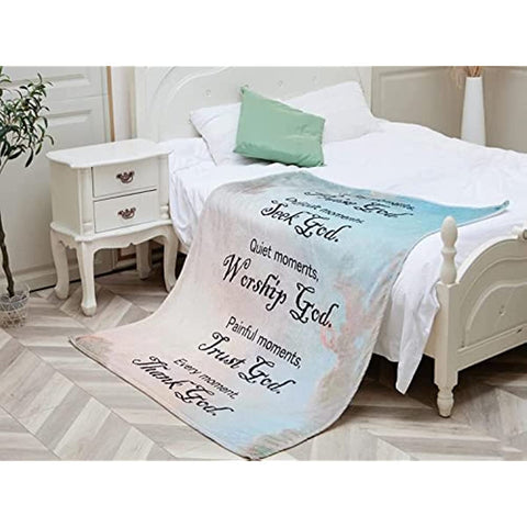 Healing Throw Blanket with Inspirational Thoughts and Prayers- Religious Soft Throw Blanket Inspirational Blankets and Throws 40x50 Inch Throw Blankets Perfect Caring Gift for Women Men