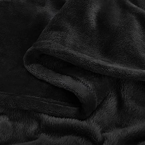 Fleece Blankets Black Throw Blankets for Couch & Bed, Plush Cozy Fuzzy Blanket 50" x 60", Super Soft & Warm Blankets for Spring and Summer