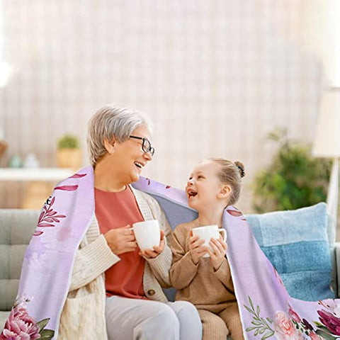 Grandma Blanket, Grandma Gifts Cozy & Soft Throw Blanket from Grandkids, Nana Gifts from Granddaughter, Grandma Birthday Gifts from Grandchildren, for Grandma, 50" x 60"