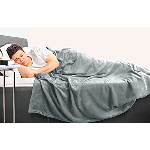 Bedding Fleece Blanket Queen Size Cool Grey Lightweight Fuzzy Soft Anti-Static Microfiber Bed Blanket (90x90 Inches)