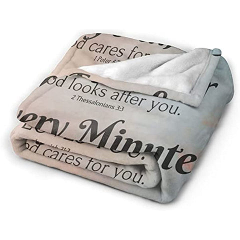 Bible Verse Blanket with Inspirational Thoughts and Prayers- Religious Throw Blanket Soft Lightweight Cozy Plush Warm Blankets for Women Men Gift 40"X 50"