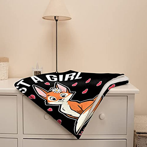 Fox Blanket Stuffed Animal Gift for Women Kids Fleece Throws-Just A Girl Who Loves Foxes Lightweight Plush Christmas Decor Super Soft Flannel Blankets for Bedding Chair-50 x40 for Kid