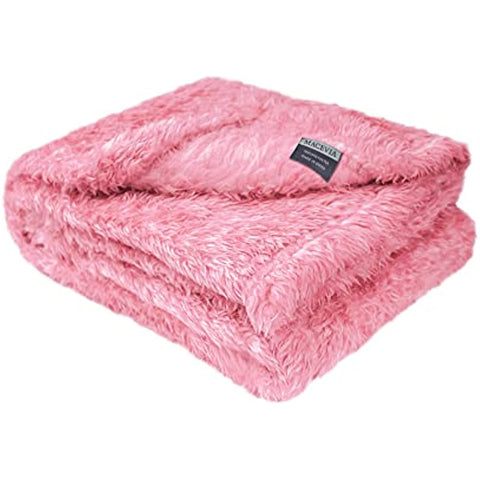 Fluffy Fleece Dog Blankets, Warm Soft Fuzzy Pets Blankets for Puppy, Small, Medium, Large Dogs and Cats, Plush Pet Throws for Bed, Couch, Sofa, Travel (24x29 Inch, Pink)