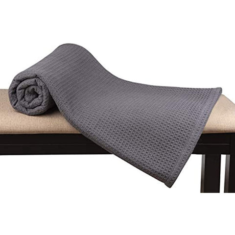 100% Cotton Thermal Blanket, Breathable Bed Blanket Twin Size, Soft Waffle Blanket, Twin Blanket, All Season Cotton Blanket, Charcoal