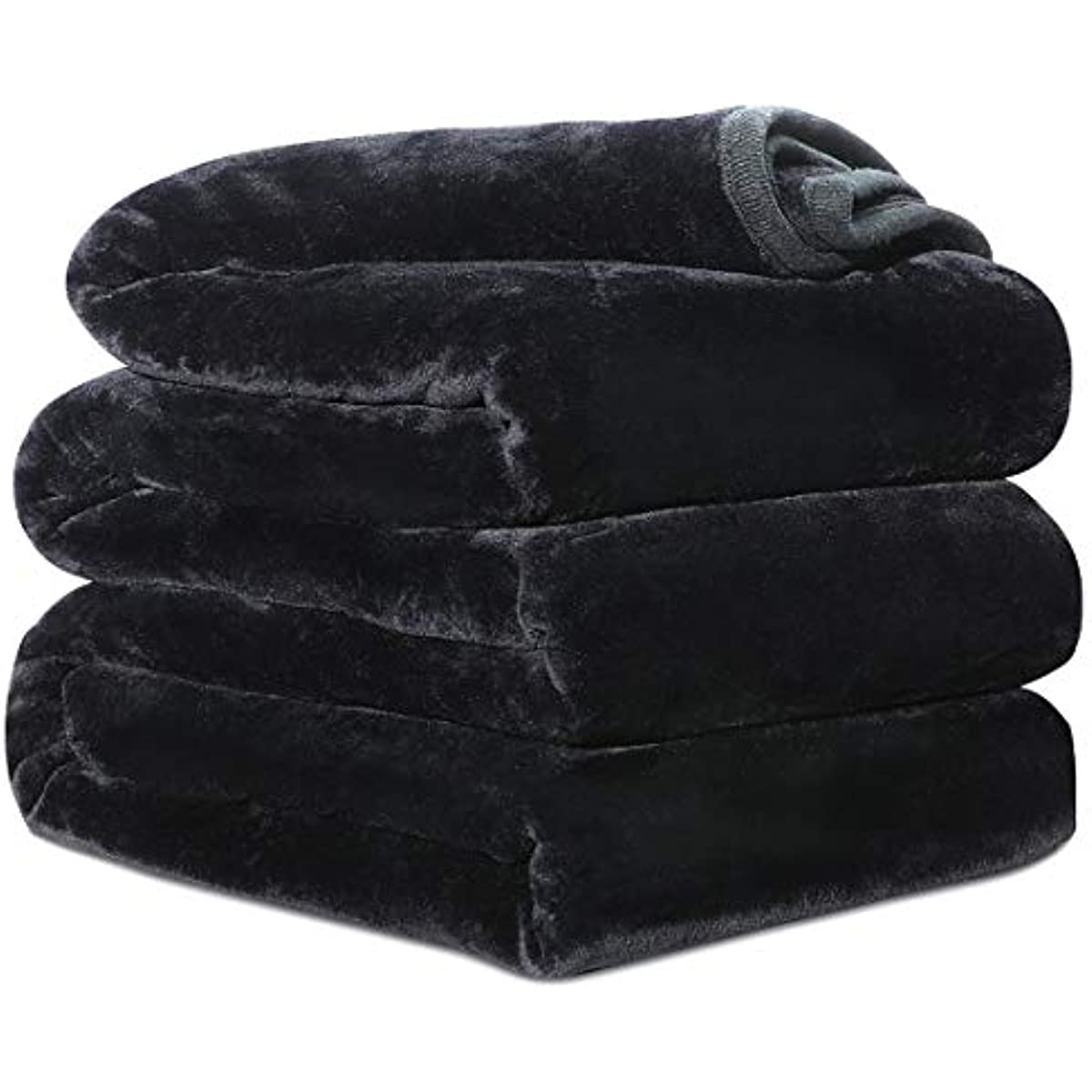 Fleece Blanket Queen King Twin Throw Size Soft Summer Cooling Breathable Luxury Plush Travel Camping Blankets Lightweight for Sofa Couch Bed (Black, Queen (90" x 90"))
