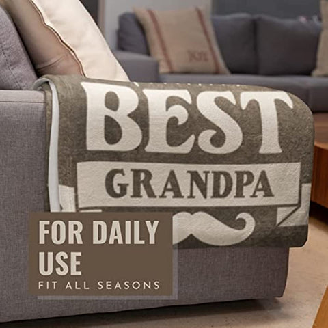 Gifts for Grandpa, Papa, Throw Blanket for Grandfather, Presents from Granddaughters Grandsons for Christmas, Birthday, Father's Day - 50" x 65"