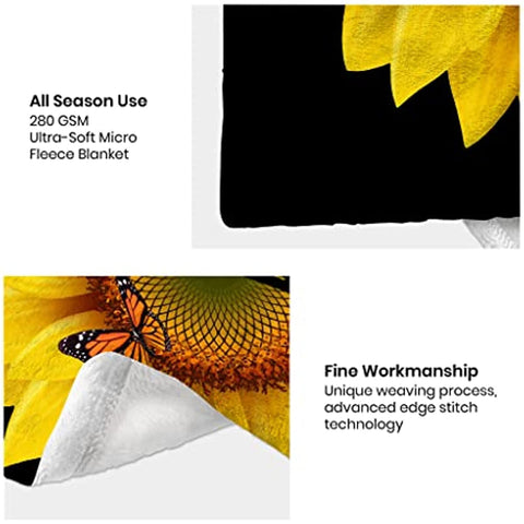 Sunflower Gifts for Women Sunflower Blanket for Women Friend Butterfly Blanket Inspirational Friendship Gift for Women 50*60in…