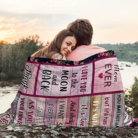 Mom Stepmom Gifts Blanket from Bonus Daughter Son, to My Bonus Mom Blankets for Birthday, Step Mom Gifts Soft Flannel Throw Blanket 50"x60"