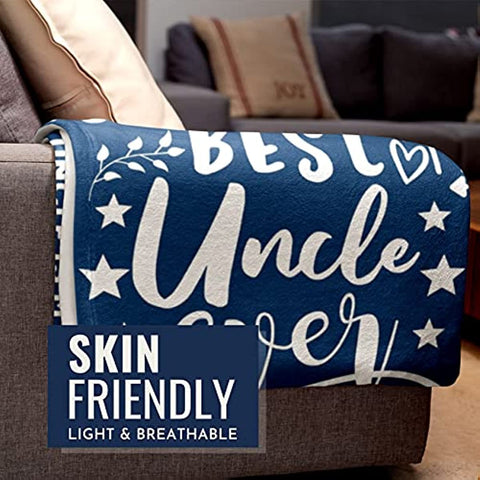 Gifts for Uncle, Throw Blanket for Uncle, Presents from Niece and Nephew for Christmas, Birthday, Father's Day - 50" x 65" Best Uncle Ever Bear