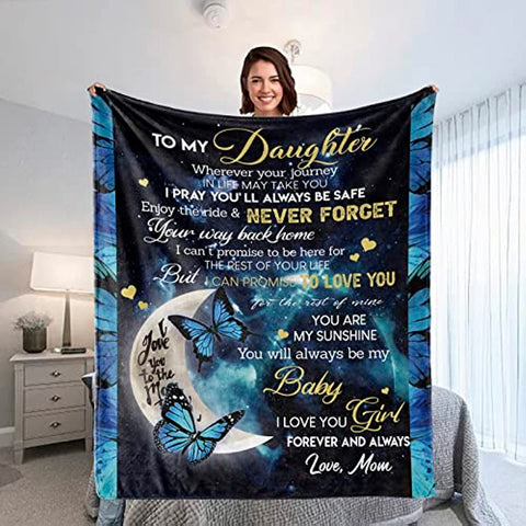 Daughter Gift from Mom-Mothers Day Birthday Gifts for Daughter Adult, Daughter Blanket from Mom-Mother's Day Wedding Anniversary Daughter Gifts 60X50